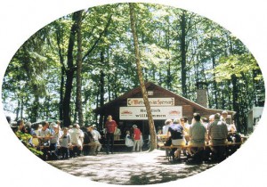 Die Schanzkopfhütte anlässlich des Schanzkopffestes im Jahre 2004